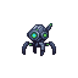 Crawler enemy laser attack in pixel beat em up
